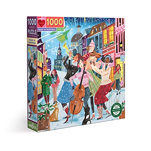 eeBoo 1000 Piece Puzzle - Music in Montreal Jigsaw Puzzle for Adults, Square 23" x 23" Made with Recycled Board & Vegetable-Based Ink - style: Music in Montreal
