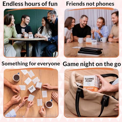 200 Funny Conversation Cards for Adults, Teens & Kids - Family Card Game | All-ages game to laugh and connect; get-to-know-you questions for family & friend game night; hilarious conversation starters