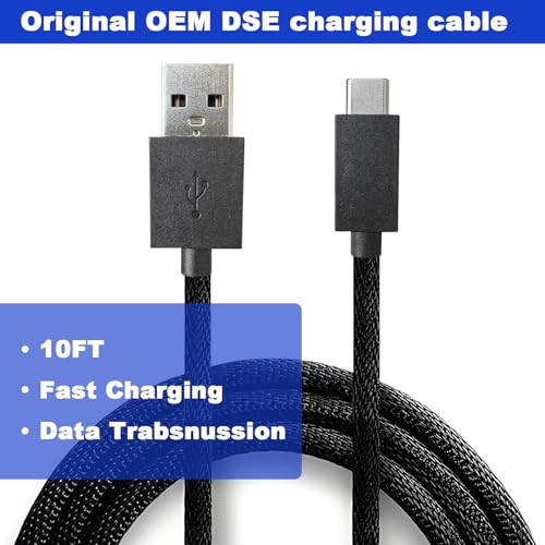 Replacement USB-C Cable & Locking Connector Kit for PS5 for DualSense Edge Controller, 9.2FT Braided Charging Camera Cord with Anti-Unplug Lock, Complete Wired Gaming Set Cam