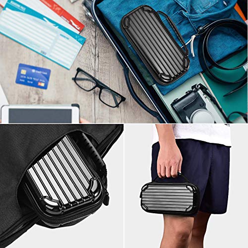 CALLCASE Carrying Case for Switch Lite with Glass Screen Protector, Portable Hard Shell Travel Case Storage Bag for Switch Lite Console and Accessories holds 10 Game Cartridges - Black