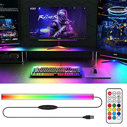 WILLED RGB Under Monitor Light Bar, Gaming Lights for Gaming Setup, RGB Desk Led with Remote Controller, 5V USB Led Light Bar, Keyboard Gaming Light for Desk/PC/Monitor/Computer/Setup/Room Accessories