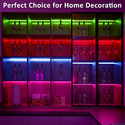 Benreom 6 Pcs RGB Under Cabinet Lights Kit, Smart App and Remote Control Under Cabinet Lighting, Dimmable Under Counter Lights for Kitchen, Plug in LED Lights Bar for Cabinet, Counter, Workbench, Desk - size: 6 Pack