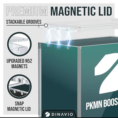 Dinavio Crafthouse PKMN Booster Box Case Acrylic Display Stackable 3 Pack - 8mm + 5mm Ultra Thick Acrylic - PKMN Booster Box Case Protector - Compatible with PKMN Booster Boxes (3 Pack) - size: PKMN Booster Box Case (3 Pack)