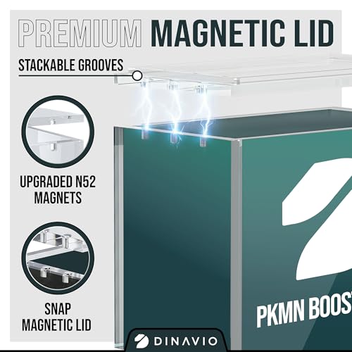 Dinavio Crafthouse PKMN Booster Box Case Acrylic Display Stackable - 8mm + 5mm Ultra Thick Acrylic with N52 Strong Magnets - PKMN Booster Box Case Protector - Compatible with PKMN Booster Boxes - size: PKMN Booster Box Case