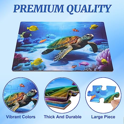 4 Pack 16 Large Piece Puzzles Dementia Alzheimer's Products and Activities - Memory Game for Patients in Nursing Home - Easy Puzzle for Adults for Seniors or Elderly Alzheimer's Patients (4pcs)