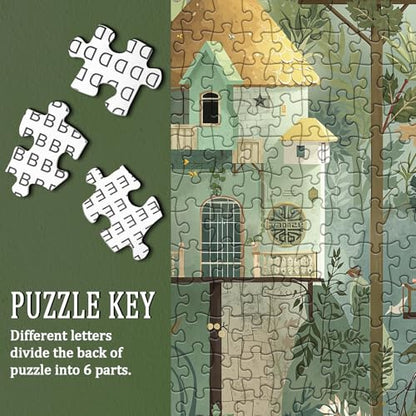 Fantasy Treehouse Puzzle for Adults 1000 Pieces, Whimsical Tree Jigsaw Puzzle, Plant Flower Floral Challenging Puzzle