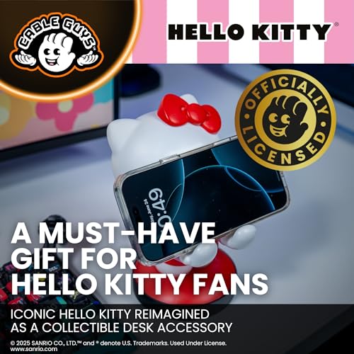 Cableguys Hello Kitty Controller Holder & Phone Stand - Gaming Setup Accessories for Desk and Game Room, Controller Stand Compatible with Xbox, PlayStation & Most Standard Game Controllers