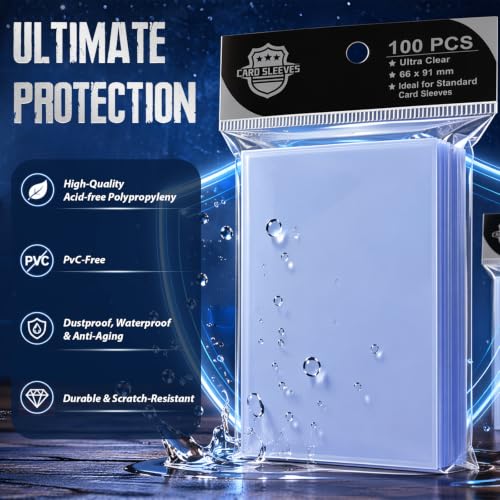 500Pcs Soft Clear Card Sleeves, Polypropylene (PP) Standard Trading Card Sleeve Protectors for Penny Card Sleeve,Football,Magic, Baseball,MTG,Yugioh Cards - color: Clear 500p