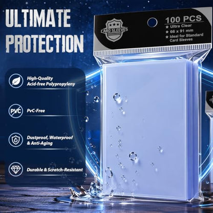 500Pcs Soft Clear Card Sleeves, Polypropylene (PP) Standard Trading Card Sleeve Protectors for Penny Card Sleeve,Football,Magic, Baseball,MTG,Yugioh Cards - color: Clear 500p