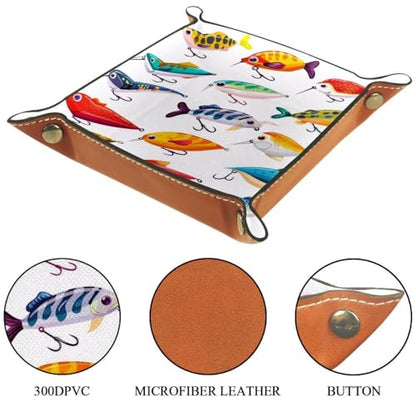 Fishing Lures Dice Tray Dice Rolling Tray Folding Dice Holder for Dice Games, Like RPG, DND and Other Table Games - color: Multi 5