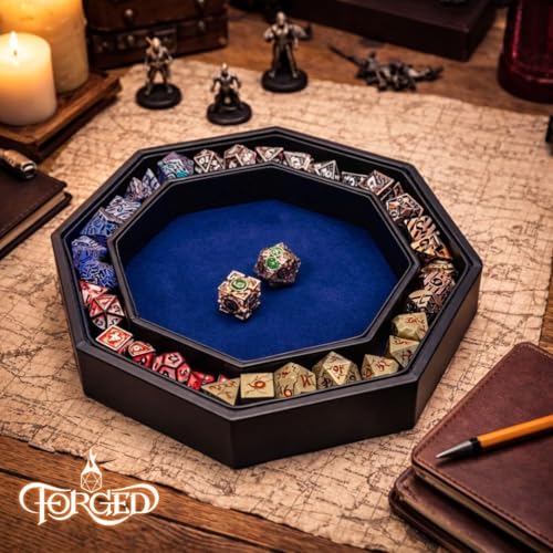 Forged Dice Co. Dice Arena Rolling Tray and Storage Compatible with Any dice Game, D&D and RPG Gaming - color: Blue
