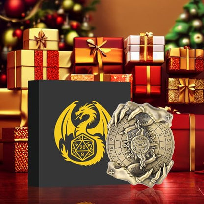 Spinner DND Dice Set, Metallic D&D Dice, Magic Hand Roulette Dice Spinner for DND Dice Set, D&D Gifts with Gift Box, Role Playing Game Board Game Accessories, Bronze - color: Bronze
