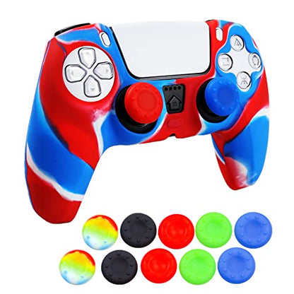 Silicone Skin for PS5, Anti-Slip Shell Cover Case with 10 Joystick Grips for PlayStation 5 Controller - color: PS5 controller #13