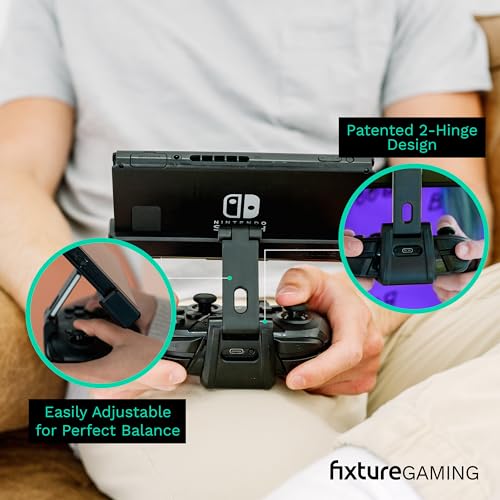 Fixture S2 Bundle Gaming Console Monitor and Controller Mount with Carrying Case Compatible with Nintendo Switch OLED and Pro Controller - size: S2 + Case - For Switch OLED (2021)