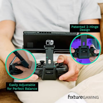 Fixture S2 Gaming Console Monitor and Controller Mount Compatible with Nintendo Switch OLED and Pro Controller, Adjustable Video Game Holder Stand Clip - size: S2 - For Switch OLED (2021)