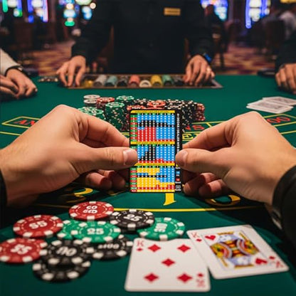 Casino Game Reference Cards, Blackjack and Poker Styles | Pocket-size PVC reference cards with protective sleeve options for blackjack strategy or Texas Hold'em hand rankings - style: Blackjack strategy