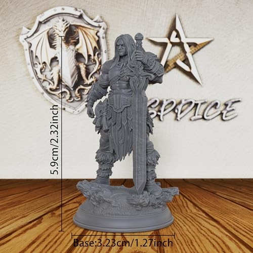 AUSPDICE 32mm DND Miniature Goliath Barbarian with Massive Sword, AS144 | Unpainted Fantasy Miniature for DND RPGs, Tabletop Skirmish and Army Building, Giant Warrior Figure for Game Masters