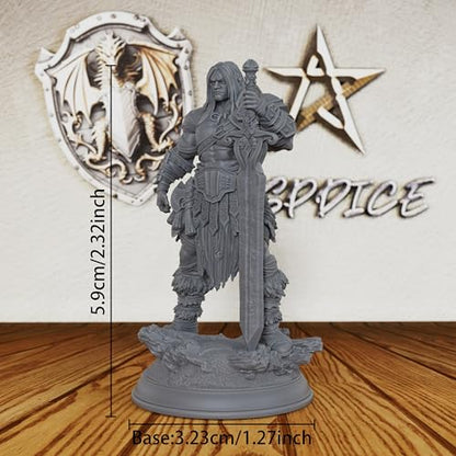 AUSPDICE 32mm DND Miniature Goliath Barbarian with Massive Sword, AS144 | Unpainted Fantasy Miniature for DND RPGs, Tabletop Skirmish and Army Building, Giant Warrior Figure for Game Masters