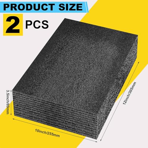 Hoolerry 2 Pcs Customizable Polyethylene Foam Packing Inserts for Cases Thick Polyethylene Cuttable Foam Sheet for Tool Box, Camera, Crafts, Storage and Crafts (12" X 10" X3.5",Black) - size: 12" X 10" X 3.5"