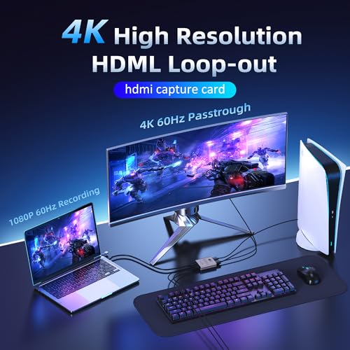 4K HDMI Video Capture Card for Nintendo Switch 2, PS5, Xbox, PC,Streaming- USB 3.0 Game Capture Device with 2K 30fps, Compatible with Broadcasting, Mobile Cameras & More - color: G2