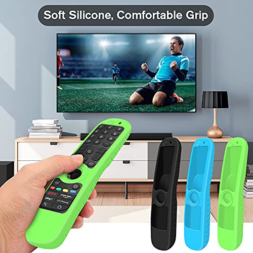 Silicone Case for LG AN-MR21GA / AN-MR21GC 2021 Remote Control [Shockproof] Anti-Slip Protective Cover for LG MR22GA MR22GN MR23GA MR24GN Magic Remote Case Sleeve Holder Protector Skin (Glow Green) - color: Glow Green