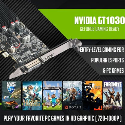 TechMagnet HP G3 Desktop RGB Computer PC Intel i7-6th Gen, 16GB DDR4 Ram 512GB SSD, Dual 24 Inch Monitor, GT 1030, RGB Speaker, Gaming Keyboard Mouse, 2X ARGB Fan WiFi, Windows 11 Pro (Renewed) - size: i7-6th Gen | GT 1030, style: Dual 24-Inch