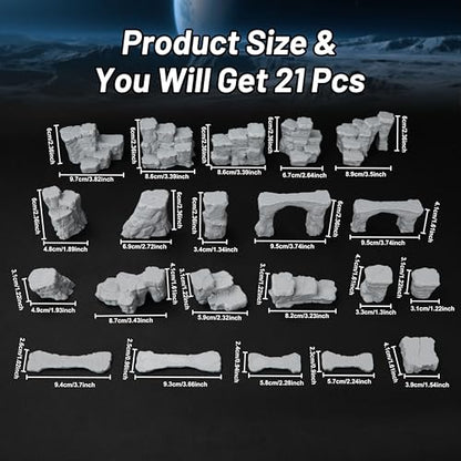 AUSPDICE RPG Terrain The Pit Canyon Scene for 28–32mm DND Campaigns TTRPG | Modular Scenery Set with Rock Bridges, TTRPG Structures, Map Accessories for Characters, Wargame and Roleplay Ready