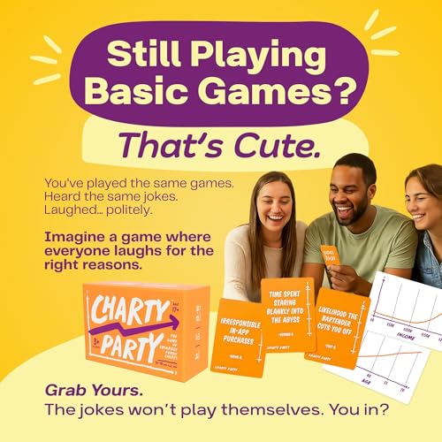 Charty Party – Funny Adult Party Game with Absurd Charts for Ages 17+ | Perfect for Clever Friends and Game Nights, Try to Guess What’s the Chart About, 3+ Players, 30-90 mins