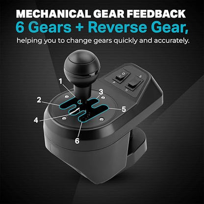 Nitho USB Shifter for PC Sim Racing, 6-Speed H-Pattern Gear Shifter with Reverse, Interchangeable H-Pattern & Sequential Plates, Racing Wheel Shifter for Windows PC Driving Simulators