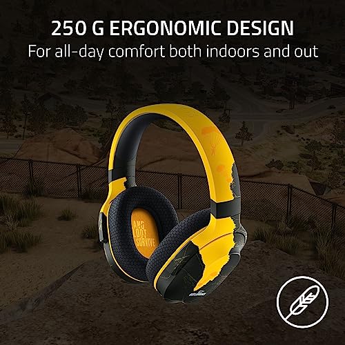 Razer Barracuda X Wireless Gaming & Mobile Headset (PC, PlayStation, Switch, Android, iOS): 2.4GHz Wireless + Bluetooth - Lightweight - 40mm Drivers - Detachable Mic - 50 Hr Battery - PUBG Edition - color: PUBG Edition, size: Standard, style: Barracuda X