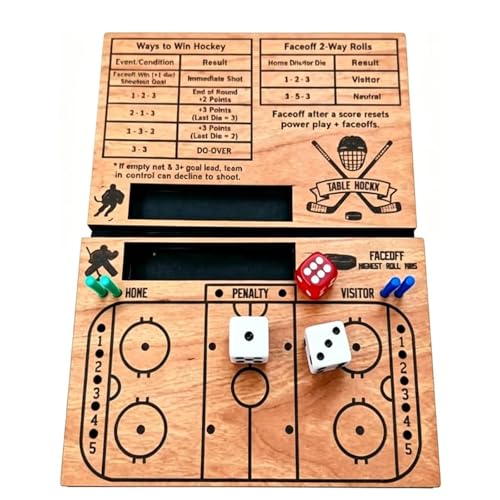 Hockey Dice Game, Fast-Paced Tabletop Ice Hockey Strategy Board Game for 2 Players, Portable Travel Sports Dice Games with Faceoff Action, Fun Family Games for Hockeys Fans, Adults - color: 1pcs