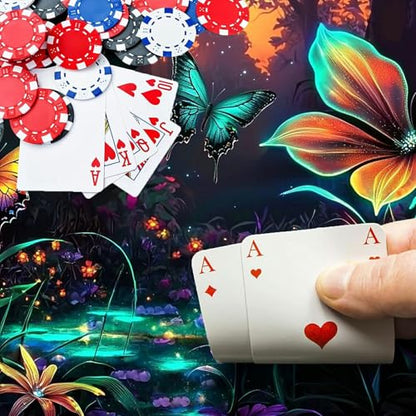 Flowers and Butterflies for MTG & TCG Playmat Mouse Pad,BFDHGQZC 24" x 14" Game Mat for MTG/RPG/CCG Trading Card Game Playmats Table Mat Perfect for Card Games Video Games Computer Office - color: Flowers and Butterflies