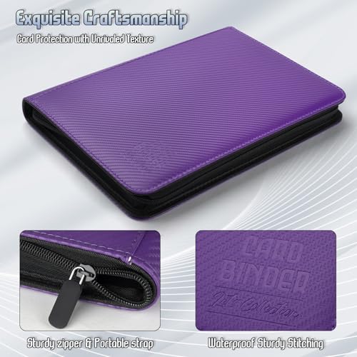 Trading Card Binder, Premium 9 Pocket Double Sided 540 Pocket PU Card Collection Binder, Collectible Trading Card Albums for MTG, TCG, Sport Card, Game Cards (Purple 1) - color: Purple 1