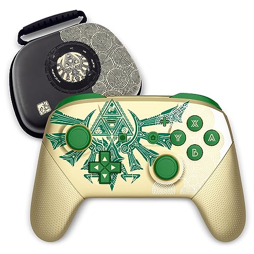 Switch Pro Controller, Wireless Switch Controllers with Carrying Storage Case, Upgraded Gamepad Switch Remote Replacement for Switch Controller Support NFC/Dual Vibration/Screenshot/Wake-up Function - color: Gold