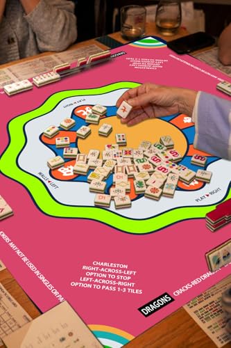 Mahjong Mat with Rule, 31.5x31.5Inch American Mahjongg Table Mat (Pink) | Anti-Wrinkle&Foldable Neoprene Mahjongg Travel Mat for Table with Learning Rule, Anti-Slip Noise Reduction Includes Carry Bag - color: Pink-
