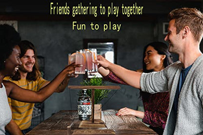 Wooden Ring Toss Game - Classic 2-Peg Tossing Set | Handmade Halloween Games & Thanksgiving Entertainment for Adults, White Elephant Gift Exchange, Portable Family Fun for Backyards & Parties