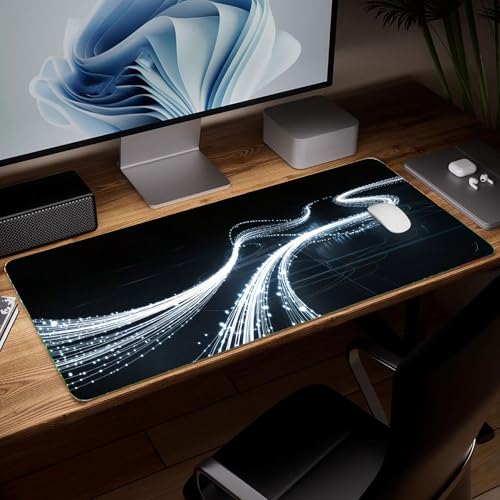 Leather Minimalist Desk Pad, Colorful Art Mouse Pad Large Computer Keyboard Gaming Mousepad Waterproof Desktop Protector & Cover, Decorative PU Leather Laptop Mouse Mat Home Decor 10 x 25.6 inch C109 - color: Colorful-9