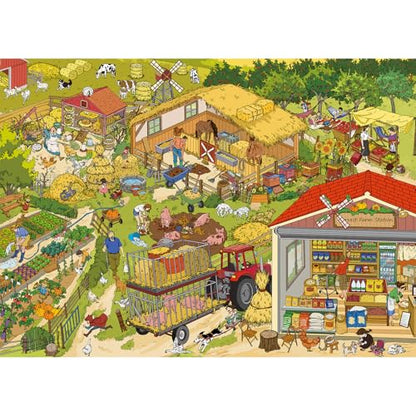 1000 Piece Jigsaw Puzzles for Adults, Harvest Farm Puzzle with 1:1 HD Poster, Precise Interlocking, Letter Markings on Back, Dust-Free, Stress Relief & Ideal Family Game Gift - color: Harvest Farm