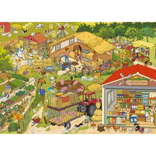 1000 Piece Jigsaw Puzzles for Adults, Harvest Farm Puzzle with 1:1 HD Poster, Precise Interlocking, Letter Markings on Back, Dust-Free, Stress Relief & Ideal Family Game Gift - color: Harvest Farm