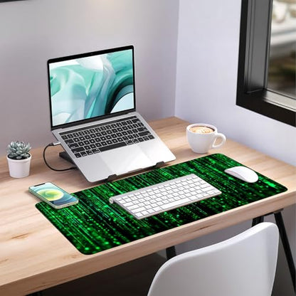 Matrix Code Extended Gaming Mouse Pad 35.4"x15.7" Mousepad, Large Desk Pad Desk Mat for Gaming & Office, Non-Slip Rubber Base - color: 41, size: 35.4" x 15.7"