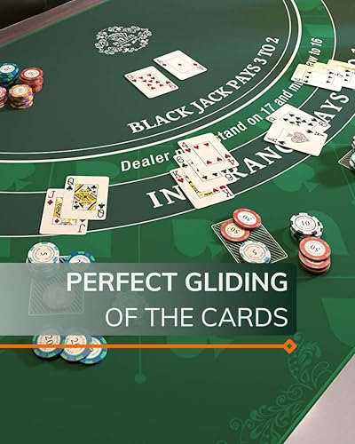 Bullets Playing Cards, Blackjack Mat, Non-Slip, Durable, Easy-to-Clean Surface, Perfect for Home or Casino Use - size: 63" x 31.5" (160 x 80cm)