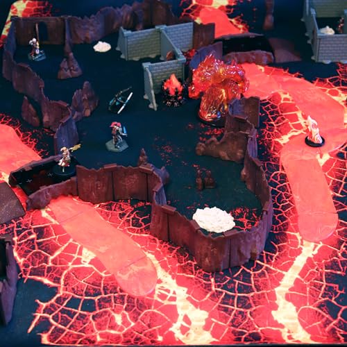 Dirt Cheap Dungeons - Lava Rivers Kit | Modular & Customizable | Injection-Molded for Superior Durability | TTRPG Accessories for D&D, Daggerheart, & Tabletop Gaming