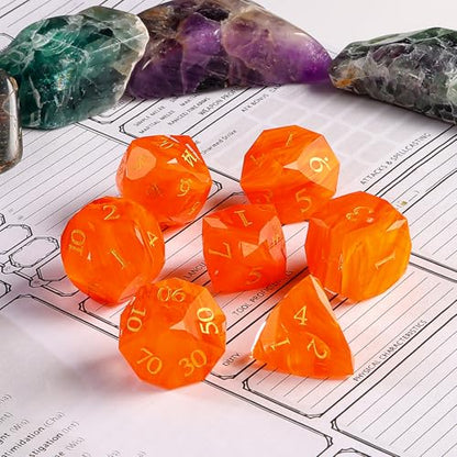 7-Piece Diamond Cut Dice Set D&D Set for Dungeons and Dragons, RPG, Tabletop Games, remium Gift Box & Durable Design - color: Ls-4
