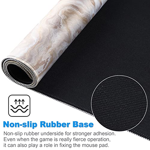 Large Gaming Mouse Pad with Stitched Edges,[27.5x11.8In] Extended Mouse Pad with Non-Slip Natural Rubber Base for Gamer/Desktop/Office/Home (70x30 Marble) - color: 70x30 Marble