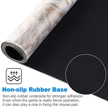 Large Gaming Mouse Pad with Stitched Edges,[27.5x11.8In] Extended Mouse Pad with Non-Slip Natural Rubber Base for Gamer/Desktop/Office/Home (70x30 Marble) - color: 70x30 Marble