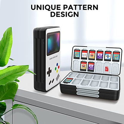 HEIYING Switch Game Card Case for Nintendo Switch 2 / OLED/Lite,Customized Pattern Portable Switch Holder with 72 Game Card Slots and 24 Micro SD Cards Slots - color: Game Console