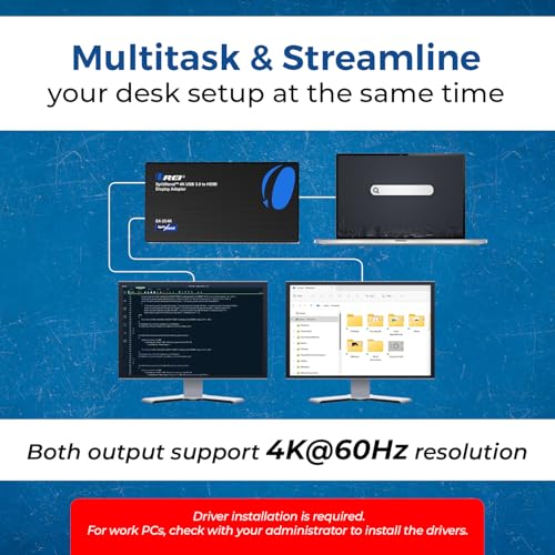 OREI SplitExtend 4K HDMI Splitter Extended Display for Dual Monitor - Multi-Monitor Display 3 Separate Screens - USB A & USB-C Adapter to HDMI 2.0, 4K@60hz, DisplayLink Driver MacOS, Windows | OREI SplitExtend 4K HDMI Splitter Extended Display for Dual Mo