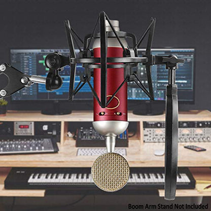 Blue Spark Shock Mount with Pop Filter, Windscreen and Shockmount to Reduce Vibration Noise Matching Mic Boom Arm for Blue Spark SL Microphone by YOUSHARES