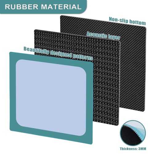 32.5 Inch Mahjong Mat for Table, 3MM Non-Slip & Noise Reduction Gaming Mat with Drawstring Bag, Perfect for Poker, Board Games, Card Games, Tile Games, and Dominoes (Dark Cyan-Pale Blue) - color: Dark Cyan-pale Blue