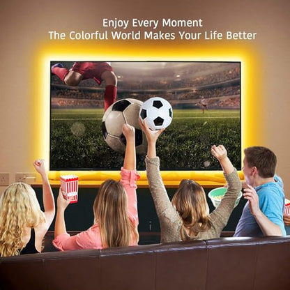 phopollo LED Lights for TV, 15Ft TV LED Backlight, Bluetooth Color Changing LED Strip Lights for TV 65-75 inch, App Control, USB Powered